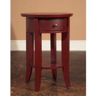 Tall Round Side Table Red   End Tables