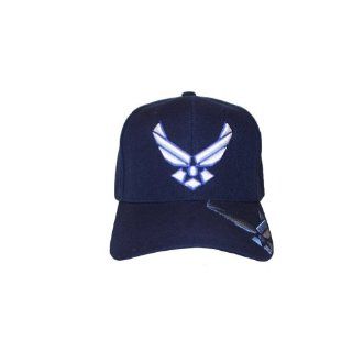 Cool Blue 3D Embroidered United States Air Force Logo on Crown and Brim Sports & Outdoors