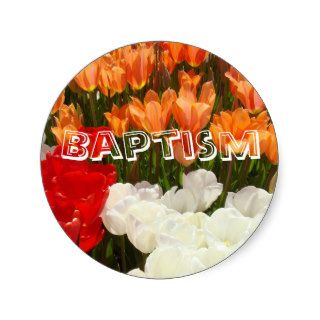 Baptism Stickers Envelope seals Tulip Flowers