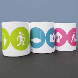personalised 'hobbies mug' plastic/cermaic by a piece of ltd