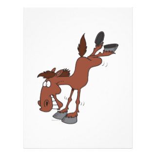 silly high kick horse cartoon character full color flyer