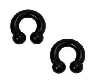 Titanium Anodized Horseshoe Plug earrings Surgical Stainless Steel Jewelry