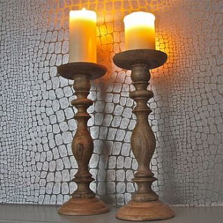 wooden candlestick by london garden trading