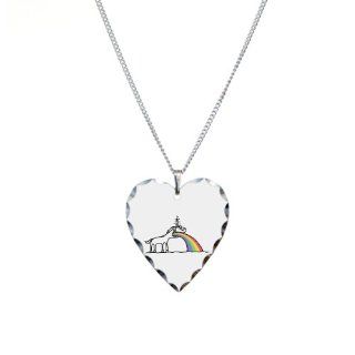 Necklace Heart Charm Unicorn Vomiting Rainbow Artsmith Inc Jewelry