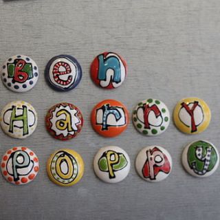 magnetic hand painted ceramic letters by gallery thea