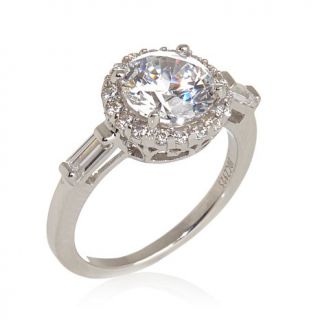 Jean Dousset 2.63ct Absolute™ Round with Baguette Sides 3 Stone Frame Rin
