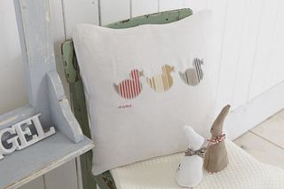 vintage linen little ducks cushion by angel linens