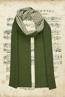 british tweed scarf in granny smith green by the rose