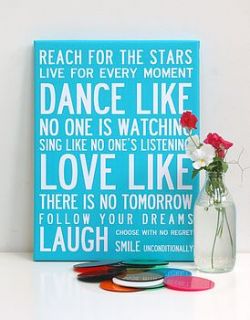 inspiring wonderful words poster or canvas by i love design