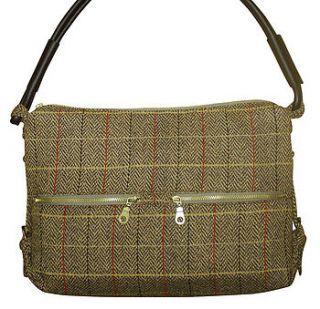 zipped tweed portobello shoulder bag by sassy gifts