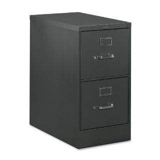 HON H322P H320 Series 26 1/2 Inch 2 Drawer Full Suspension Letter File, Black   Vertical File Cabinets