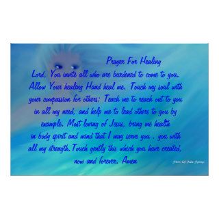 PRAYERS FOR HEALING   BEAUTIFUL POST POSTER