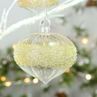 clear grooved sultan bauble by lisa angel homeware and gifts