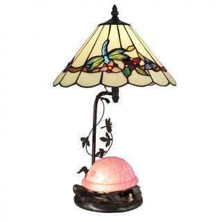 Dale Tiffany Table Lamp With Pink Colored Turtle Night Light