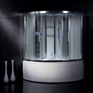 Ariel Bath DA324HF3 Platinum Steam Shower amp; Sauna 59" x 59" with Whirlpool Tub 2 Person  
