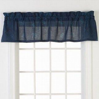 Jumping Beans All Star Navy Blue Window Valance Curtain Topper   Window Treatment Valances