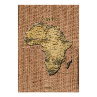 3D AFRICAN MAP Textured Art Poster