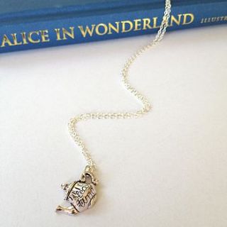 alice in wonderland teapot necklace by literary emporium