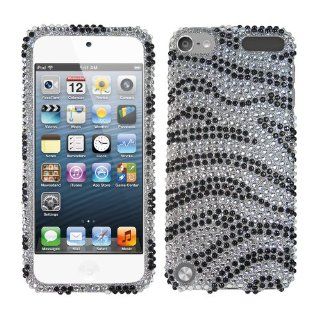 Lumii Ark 3D Bling Crystal Design Case for Apple iPod Touch 5th Genereation   Black Zebra Cell Phones & Accessories