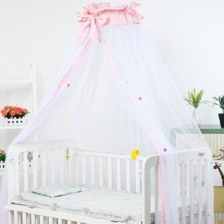 Dele Floor type Baby Mosquito Net / Children Mosquito Net with Bracket (pink)  Crib Insect Netting  Baby