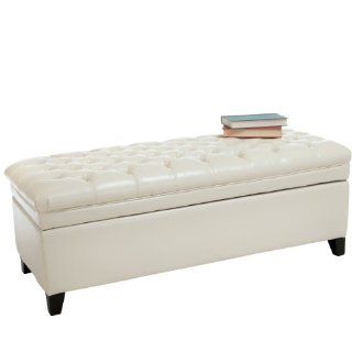 Shop Barton Tufted Ivory Leather Storage Ottoman at the  Furniture Store. Find the latest styles with the lowest prices from Great Deal Furniture