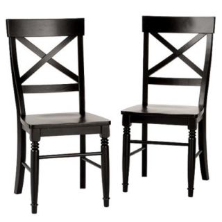 Antique Black Dining Chairs   Set of 2