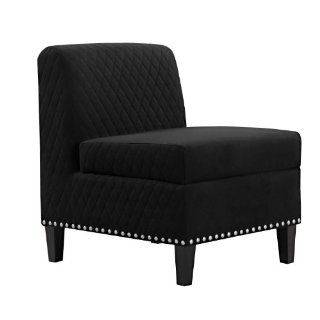 Shop Handy Living 340SC AAA19 095 Wrigley Microfiber Storage Chair, Black at the  Furniture Store