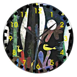 Paul Klee art Landscape with Yellow Birds Wall Clocks