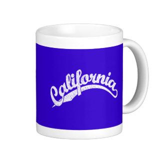 California Distressed Script Logo in White Coffee Mug