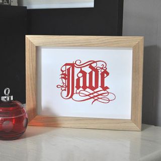 personalised papercut name by love poppet