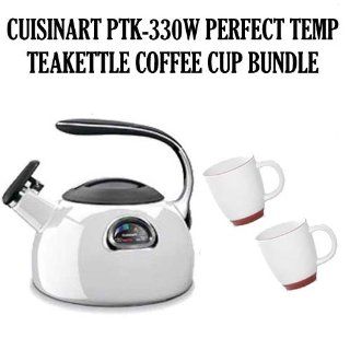 Cuisinart Ptk 330w Perfectemp Teakettle with Two Halo Bistro Wide Body Coffee Cup Kitchen & Dining