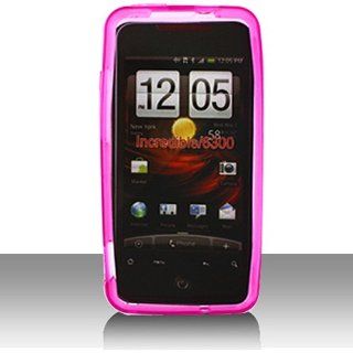 Transparent Clear Hot Pink Flex Cover Case for HTC Droid Incredible ADR6300 Cell Phones & Accessories