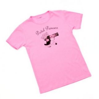 Beverly Hills Basics Pink Rhinestone Embellished Pistol Princess Tee Shirt