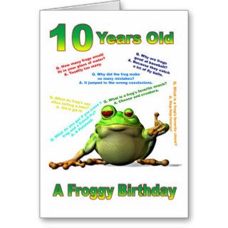 Froggy friend 10th birthday card with froggy jokes