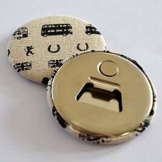magnetic london fabric bottle opener by grace & favour home
