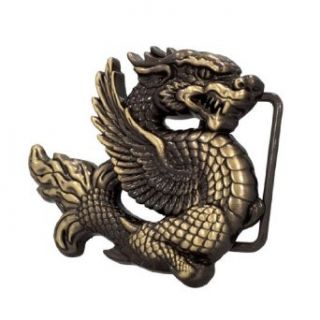 Buckle Rage BRONZE 3D Ancient Chinese Dragon Belt Buckle One Size Clothing