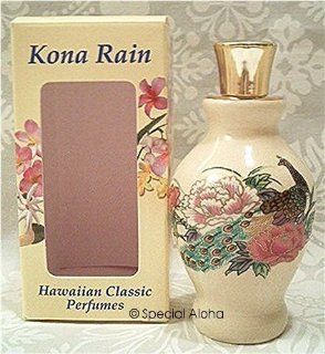 Hawaiian Kona Rain Perfume by Edward Bell, Hawaiian Classic Perfumes 0.25 oz (NAVY BLUE PORCELAIN BOTTLE)  Eau De Parfums  Beauty
