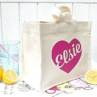 personalised mini canvas tote with heart by rosie jo's