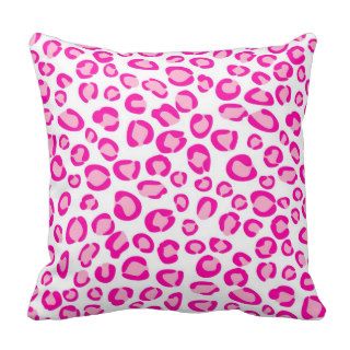 Pink leopard print throw pillow