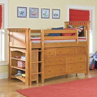 Bolton Furniture Bennington Twin Low Loft Bed with Bookcase and Essex