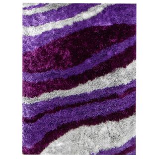 DonnieAnn Company Flash Shaggy Lilac Abstract Wave Rug
