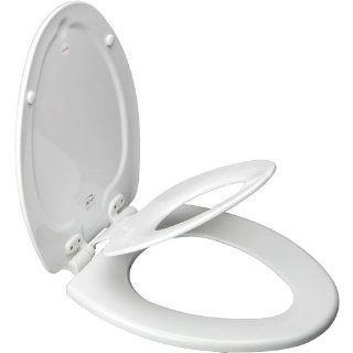 Church Seats 1683SLOW 346 Elongated Molded Wood Closed Front Toilet Seat with Cover, Biscuit   Child Adult Toilet Seat  