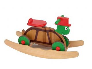 wooden rocking and ride on turtle toy by hibba toys of leeds