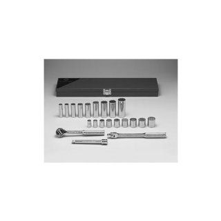 Wright Tool #338 21 Piece 12 Point Standard and Deep Socket Set   Socket Wrenches  