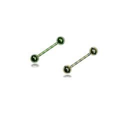 Titanium Striped Barbell Tongue Rings (Set of 2) Belly Rings