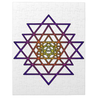 Triangle Mandala (yellow purple) Sri Yantra Puzzles