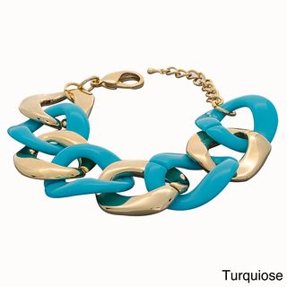 NEXTE Jewelry Goldtone Turquoise or Tortoise Shell Lucite Link Bracelet NEXTE Jewelry Fashion Bracelets