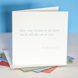 'he will take care of you' bible verse card by belle photo ltd