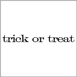 Tim Holtz Red Rubber Stamp Trick Or Treat .75"X2"