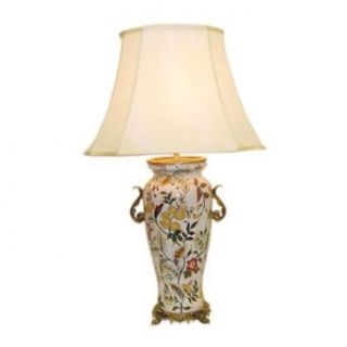17" White Savannah Lamp with Shade   Table Lamps  